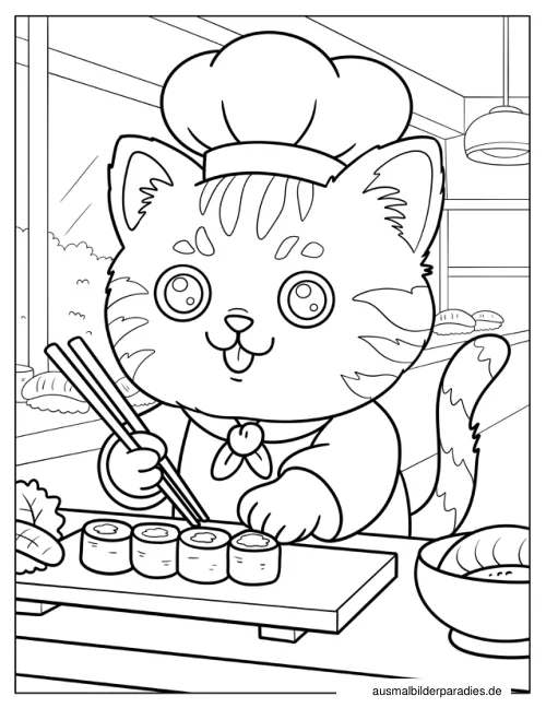 Katze Ausmalbild 21 - kostenlos zum Ausdrucken