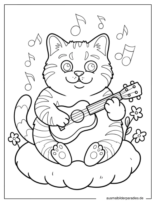 Katze Ausmalbild 23 - kostenlos zum Ausdrucken