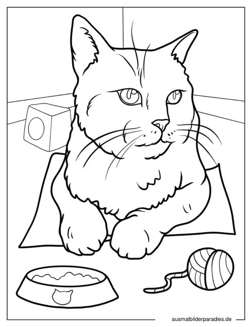 Katze Ausmalbild 24 - kostenlos zum Ausdrucken