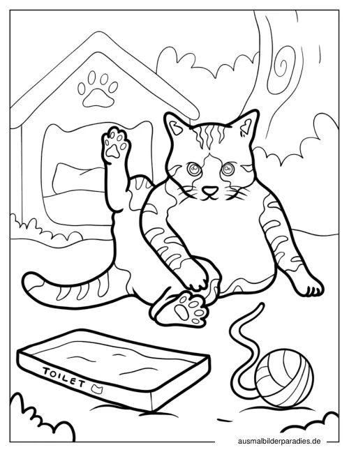 Katze Ausmalbild 25 - kostenlos zum Ausdrucken