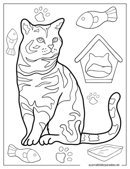 Katze Ausmalbild 27 - kostenlos zum Ausdrucken