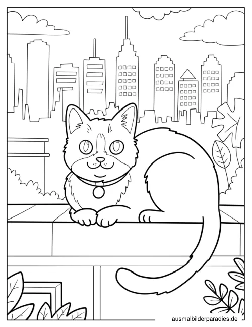 Katze Ausmalbild 28 - kostenlos zum Ausdrucken