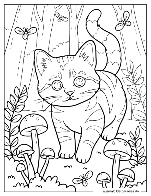 Katze Ausmalbild 29 - kostenlos zum Ausdrucken