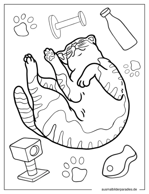 Katze Ausmalbild 3 - kostenlos zum Ausdrucken