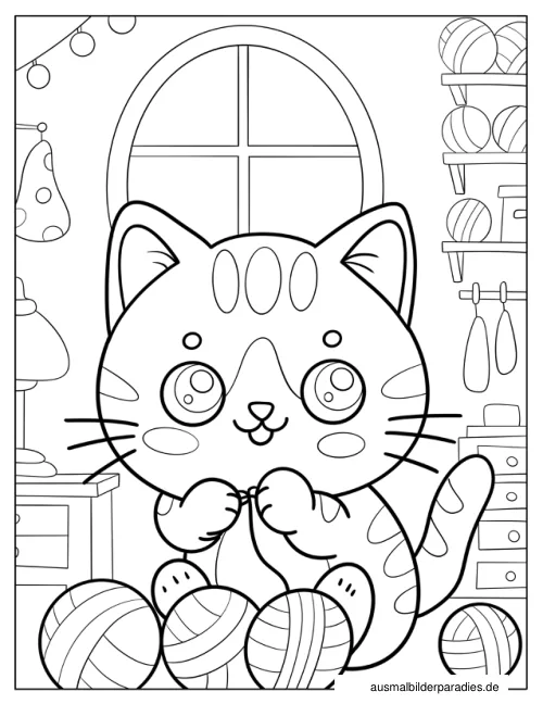 Katze Ausmalbild 34 - kostenlos zum Ausdrucken