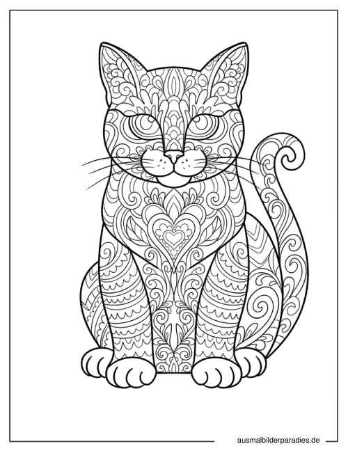 Katze Ausmalbild 35 - kostenlos zum Ausdrucken