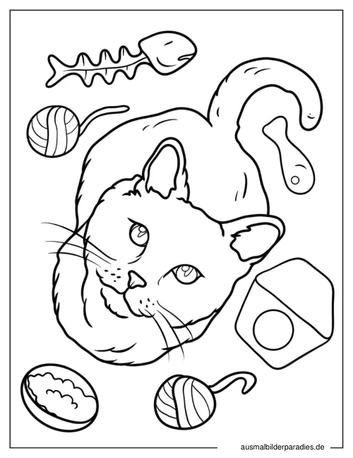 Katze Ausmalbild 4 - kostenlos zum Ausdrucken
