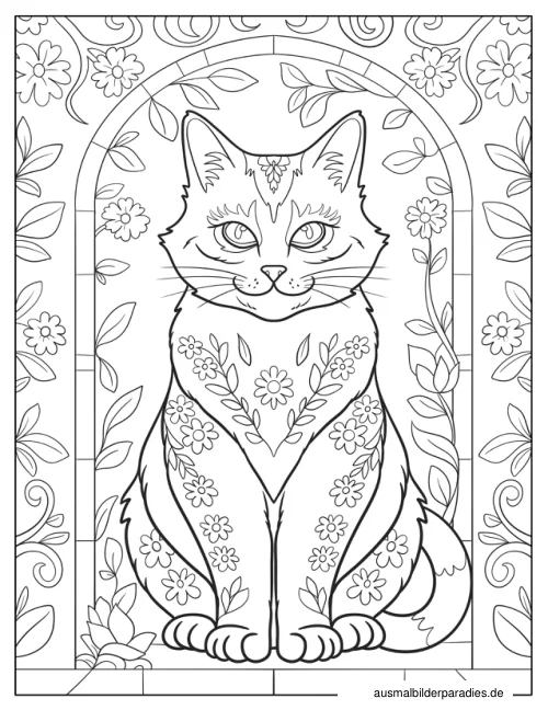 Katze Ausmalbild 5 - kostenlos zum Ausdrucken