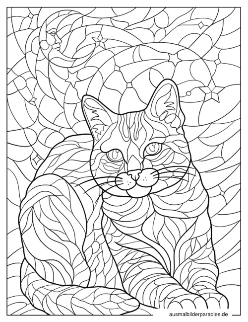 Katze Ausmalbild 6 - kostenlos zum Ausdrucken