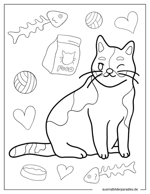 Katze Ausmalbild 8 - kostenlos zum Ausdrucken