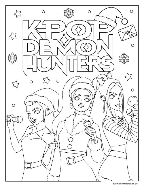 KPop Demon Hunters Ausmalbild 36 - kostenlos zum Ausdrucken