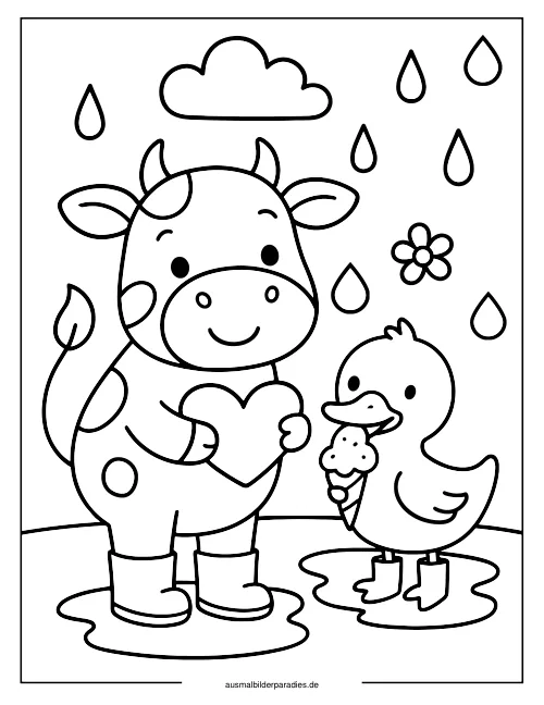 Kuh Ausmalbild 11 als Gratis-PDF Kuh Ausmalbild 11 - kostenlos zum Ausdrucken