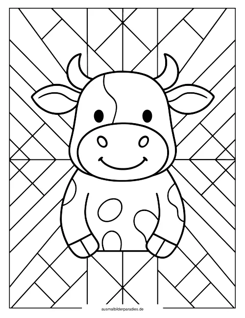 Kuh Ausmalbild 14 als Gratis-PDF Kuh Ausmalbild 14 - kostenlos zum Ausdrucken