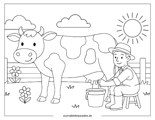 Kuh Ausmalbild 18 als Gratis-PDF Kuh Ausmalbild 18 - kostenlos zum Ausdrucken