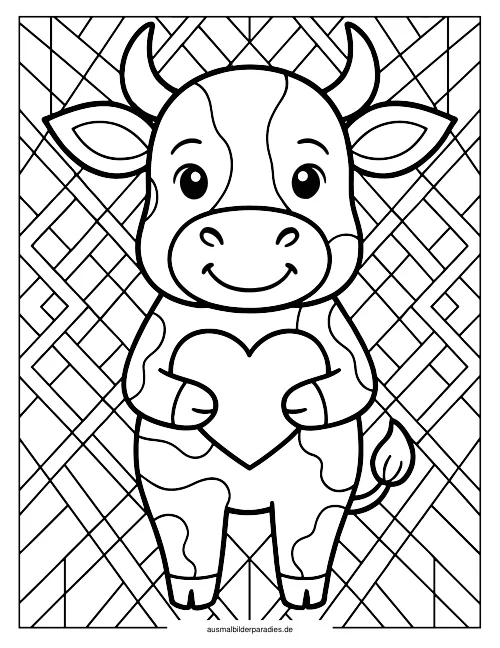 Kuh Ausmalbild 20 als Gratis-PDF Kuh Ausmalbild 20 - kostenlos zum Ausdrucken