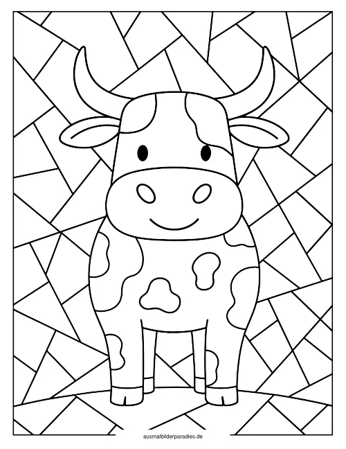 Kuh Ausmalbild 22 als Gratis-PDF Kuh Ausmalbild 22 - kostenlos zum Ausdrucken