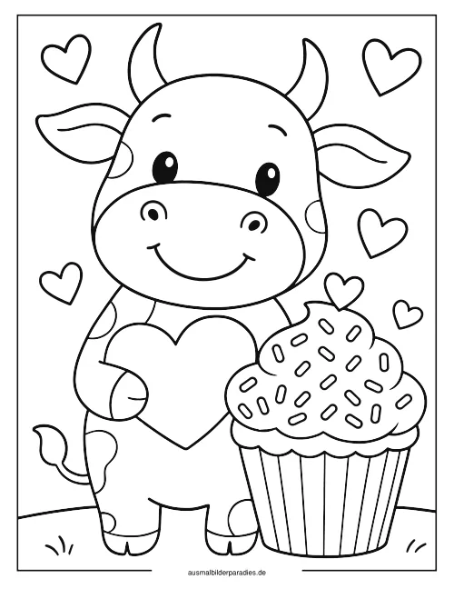 Kuh Ausmalbild 26 als Gratis-PDF Kuh Ausmalbild 26 - kostenlos zum Ausdrucken