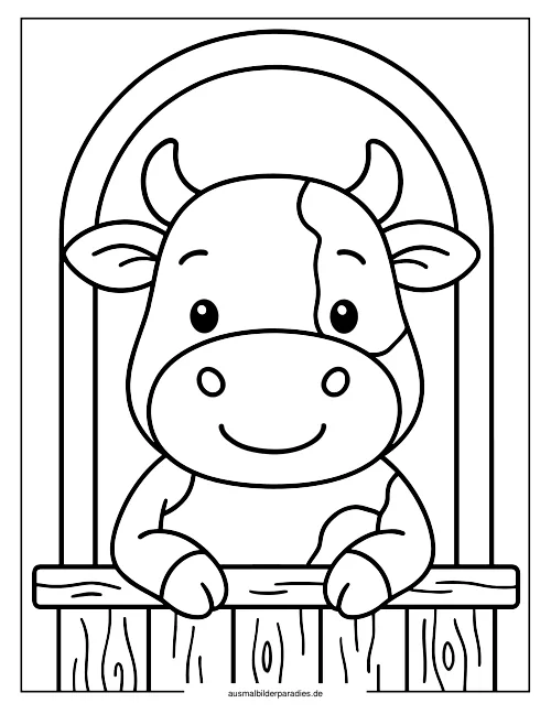 Kuh Ausmalbild 27 als Gratis-PDF Kuh Ausmalbild 27 - kostenlos zum Ausdrucken