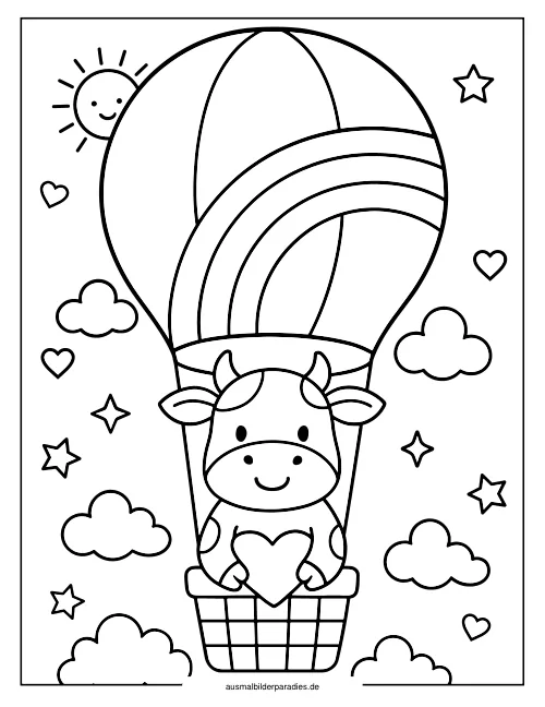 Kuh Ausmalbild 31 als Gratis-PDF Kuh Ausmalbild 31 - kostenlos zum Ausdrucken