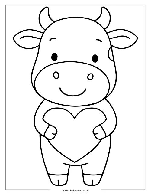Kuh Ausmalbild 33 als Gratis-PDF Kuh Ausmalbild 33 - kostenlos zum Ausdrucken