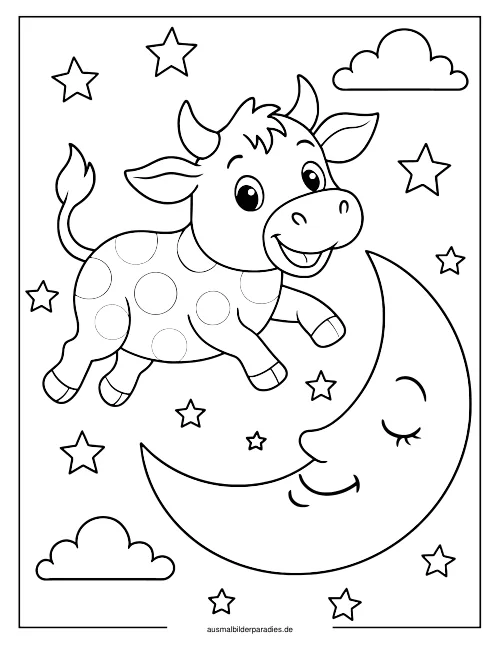 Kuh Ausmalbild 8 als Gratis-PDF Kuh Ausmalbild 8 - kostenlos zum Ausdrucken