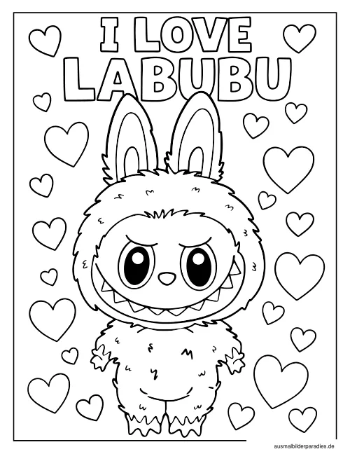 Labubu Ausmalbild 15 - kostenlos zum Ausdrucken