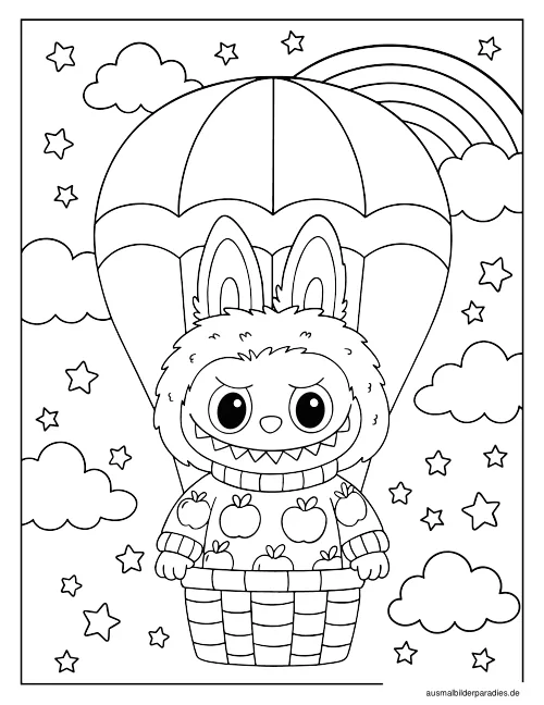 Labubu Ausmalbild 18 - kostenlos zum Ausdrucken