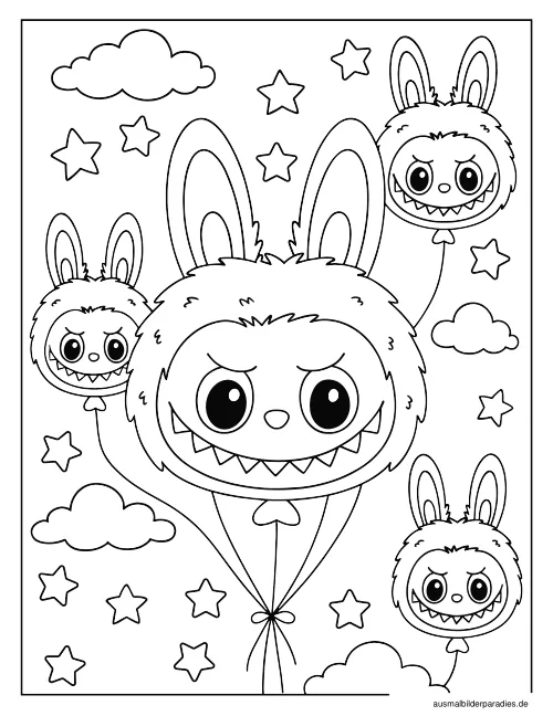 Labubu Ausmalbild 23 - kostenlos zum Ausdrucken