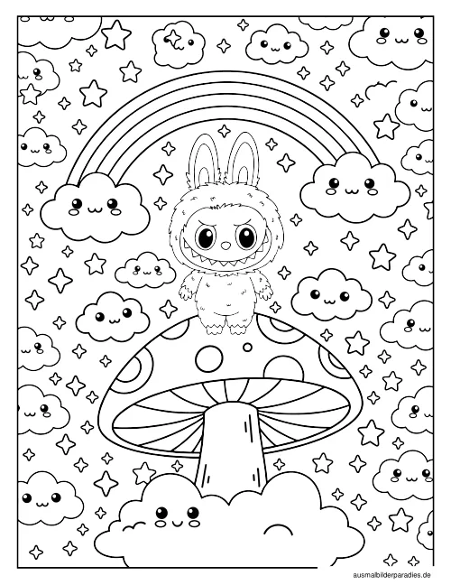Labubu Ausmalbild 28 - kostenlos zum Ausdrucken