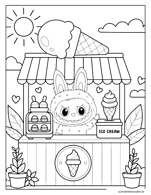 Labubu Ausmalbild 31 - kostenlos zum Ausdrucken