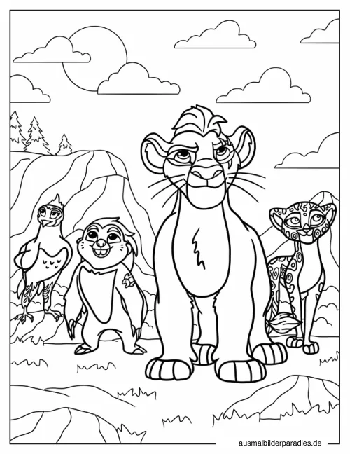 Lion Guard Ausmalbild 14 - kostenlos zum Ausdrucken
