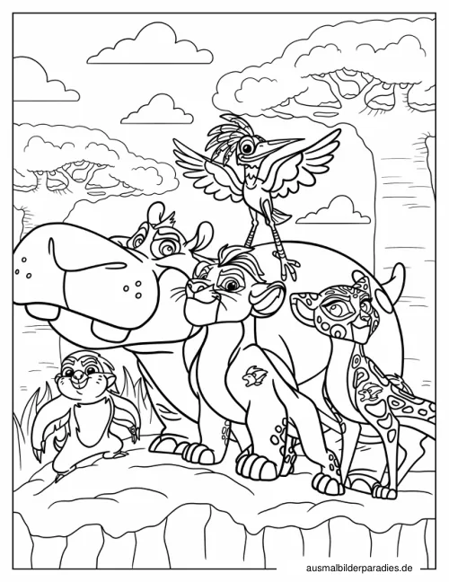 Lion Guard Ausmalbild 15 - kostenlos zum Ausdrucken