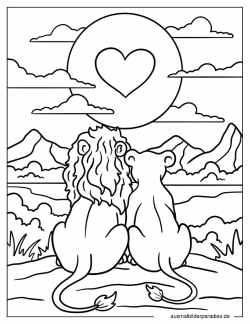 Löwe Ausmalbild 1 als Gratis-PDF Löwe Ausmalbild 1 - kostenlos zum Ausdrucken