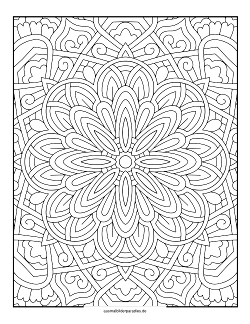 Mandala für Erwachsene Ausmalbild 13 - kostenlos zum Ausdrucken