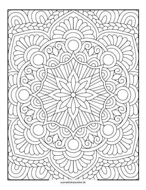 Mandala für Erwachsene Ausmalbild 14 - kostenlos zum Ausdrucken