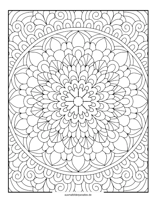 Mandala für Erwachsene Ausmalbild 16 - kostenlos zum Ausdrucken