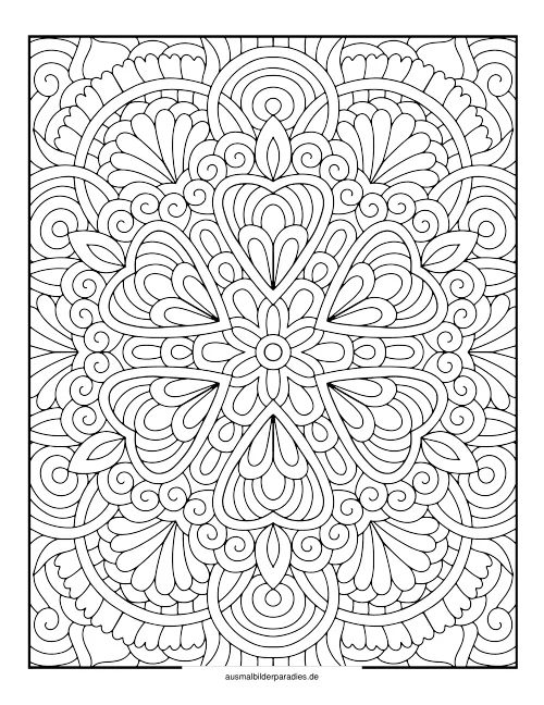 Mandala für Erwachsene Ausmalbild 21 - kostenlos zum Ausdrucken