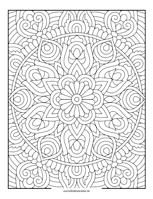 Mandala für Erwachsene Ausmalbild 25 - kostenlos zum Ausdrucken