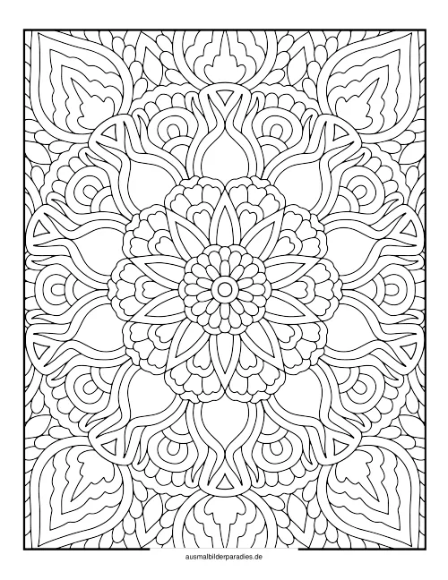 Mandala für Erwachsene Ausmalbild 3 - kostenlos zum Ausdrucken