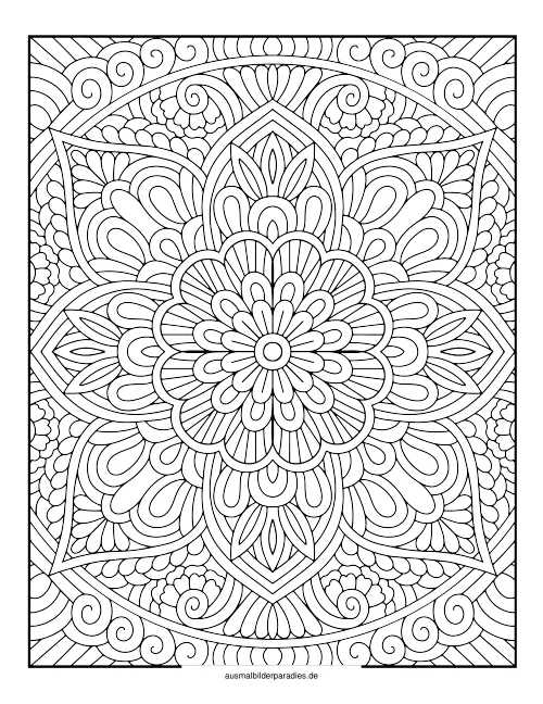 Mandala für Erwachsene Ausmalbild 32 - kostenlos zum Ausdrucken