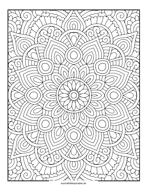 Mandala für Erwachsene Ausmalbild 36 - kostenlos zum Ausdrucken