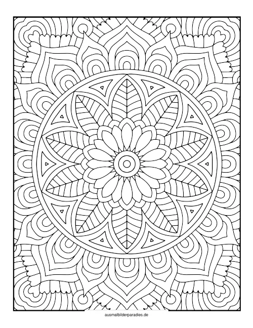 Mandala für Erwachsene Ausmalbild 4 - kostenlos zum Ausdrucken