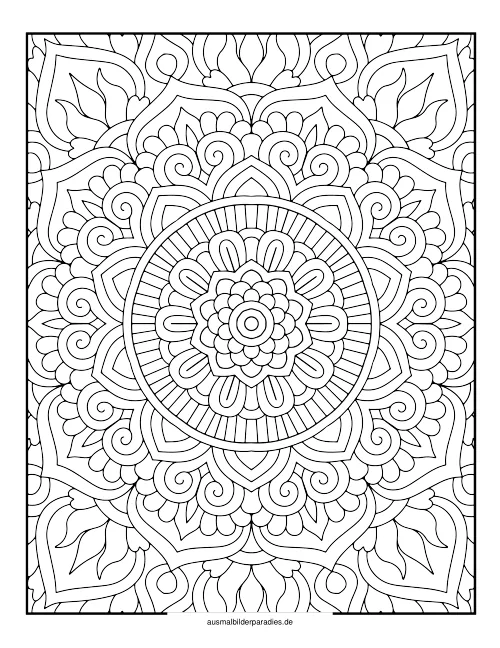 Mandala für Erwachsene Ausmalbild 5 - kostenlos zum Ausdrucken