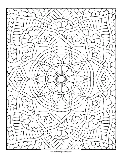 Mandala für Erwachsene Ausmalbild 6 - kostenlos zum Ausdrucken