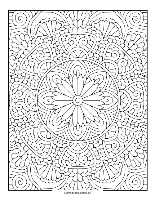 Mandala für Erwachsene Ausmalbild 8 - kostenlos zum Ausdrucken