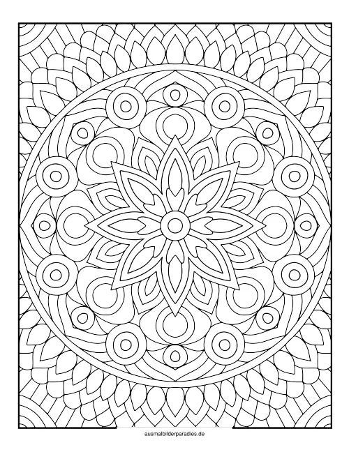 Mandala für Erwachsene Ausmalbild 9 - kostenlos zum Ausdrucken