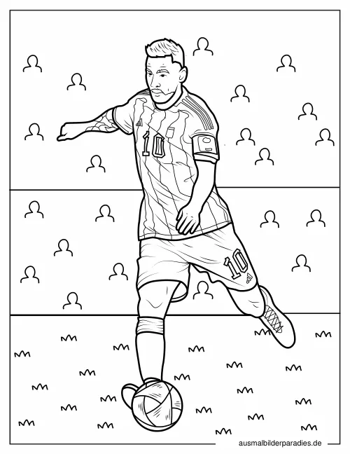 Messi Ausmalbild 10 - kostenlos zum Ausdrucken