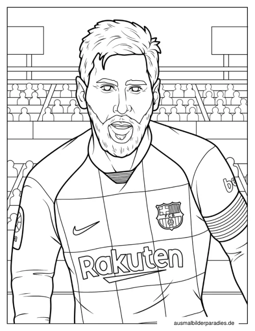 Messi Ausmalbild 12 - kostenlos zum Ausdrucken