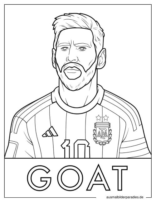 Messi Ausmalbild 14 - kostenlos zum Ausdrucken