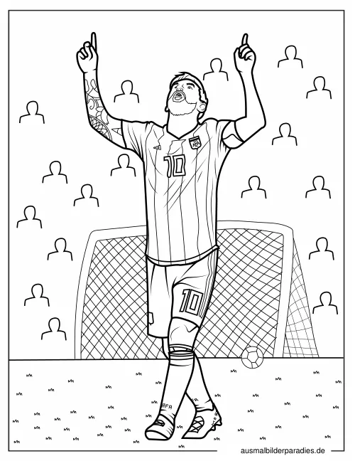 Messi Ausmalbild 17 - kostenlos zum Ausdrucken